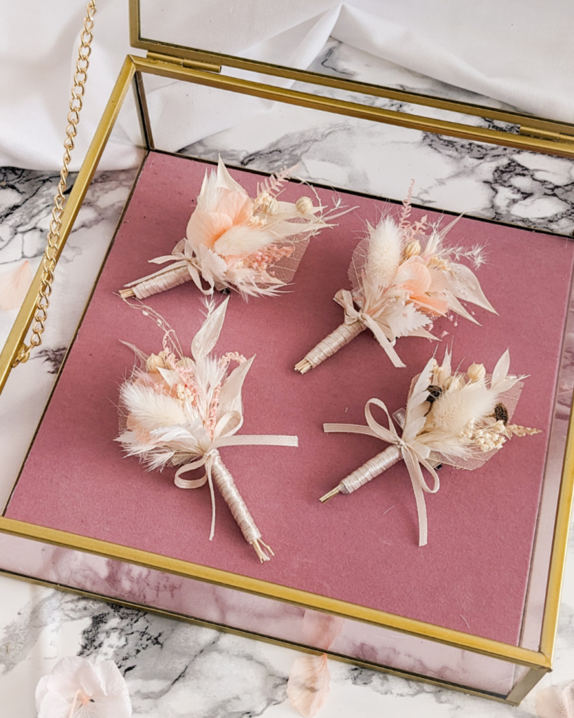boutonnière fleurs séchées