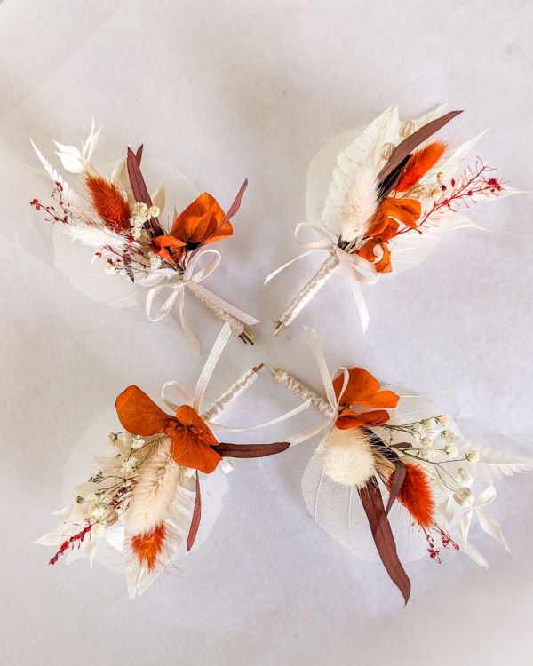 boutonnière fleurs séchées