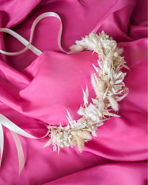 Couronne de fleurs séchées personnalisée