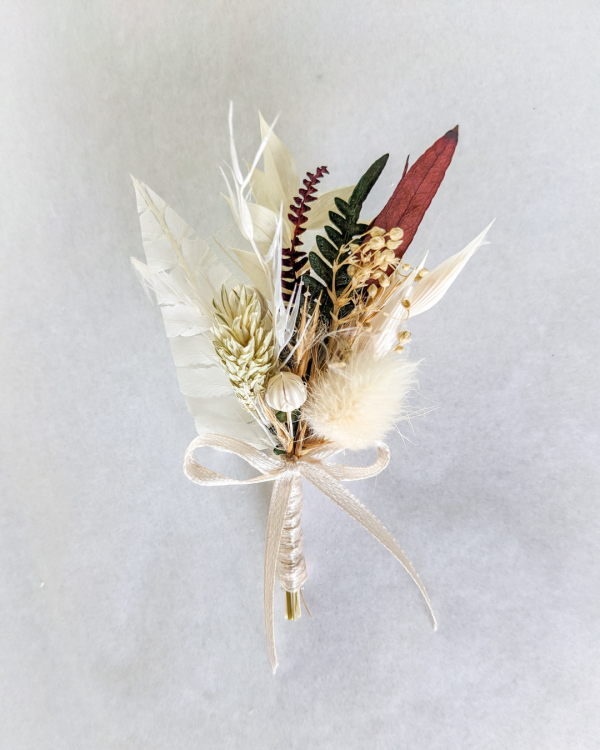 boutonnière fleurs séchées
