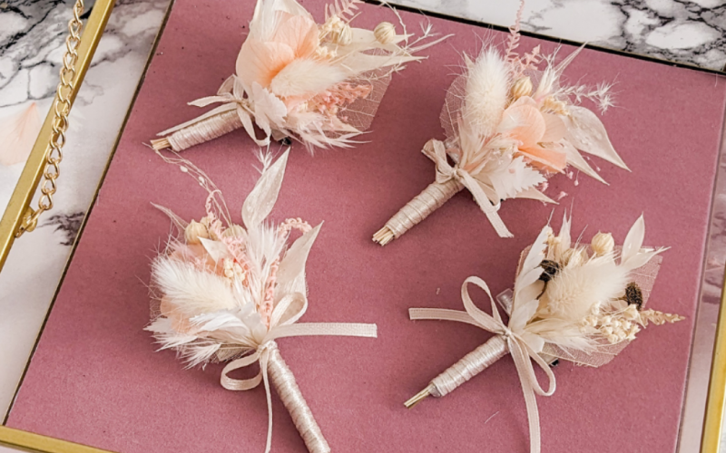 boutonnière fleurs séchées